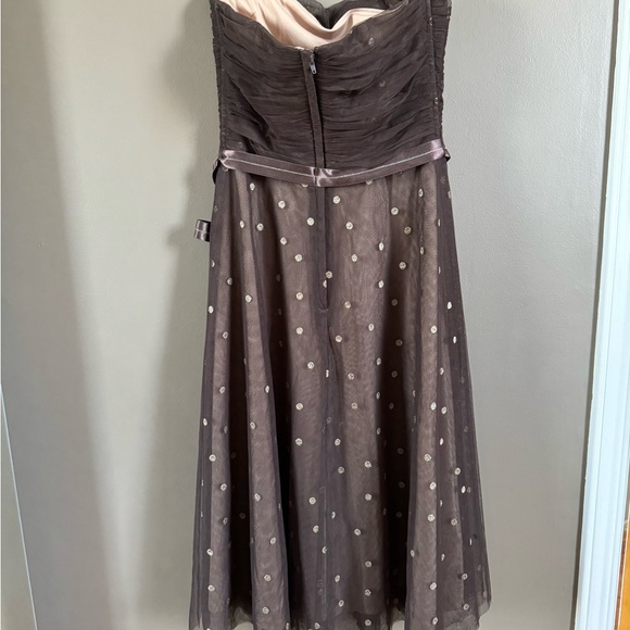 Stunning BCBG marron tule and gold polka dots dress - Picture 2 of 4